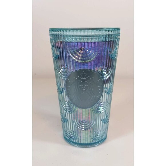 Starbucks 2022 Mermaid Scale Cold Tumbler Iridescent‎ Teal 16 0z. - Picture 9 of 9